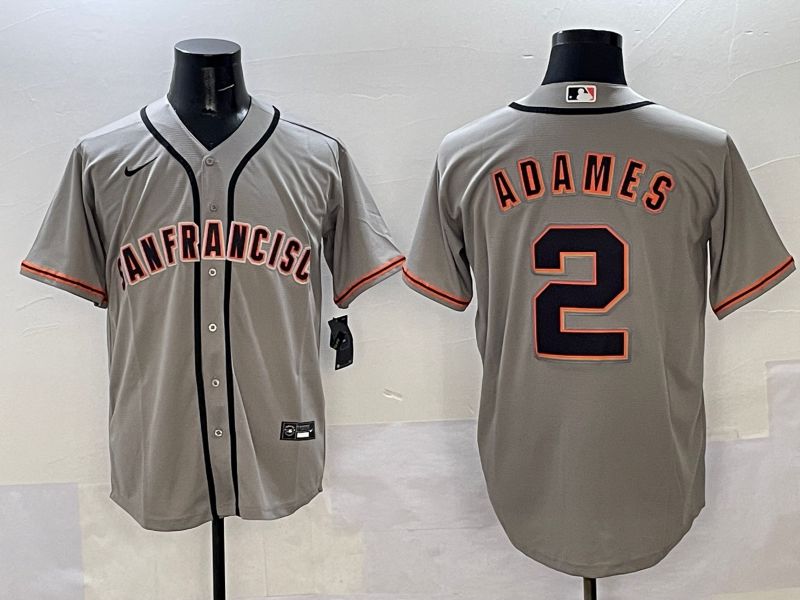 Men San Francisco Giants 2 Adames Grey Game Nike 2025 MLB Jersey style 31